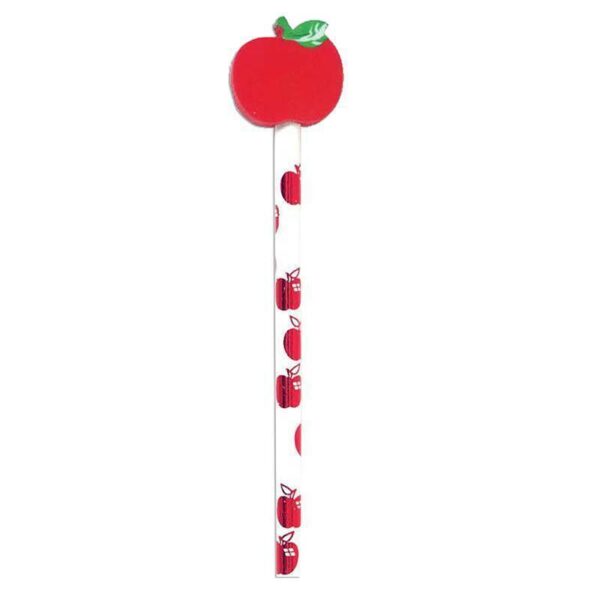 PENCIL AND ERASER TOPPER APPLE