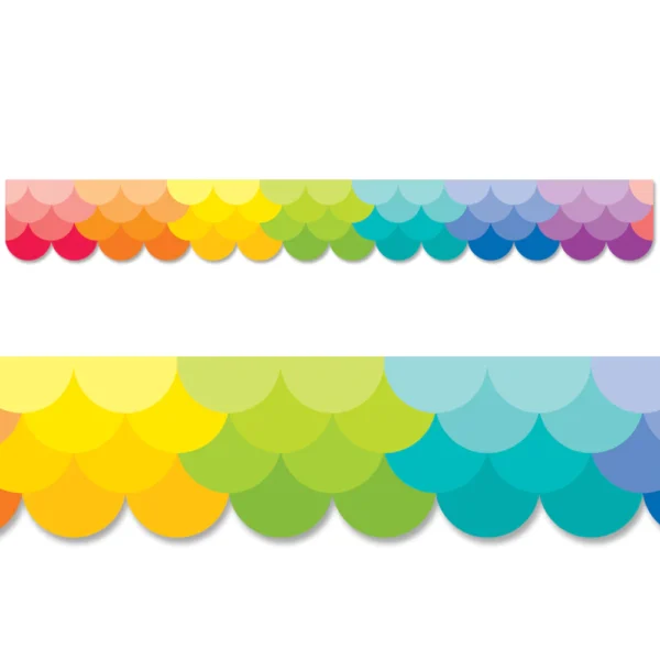 Ombre Rainbow Scallops Border