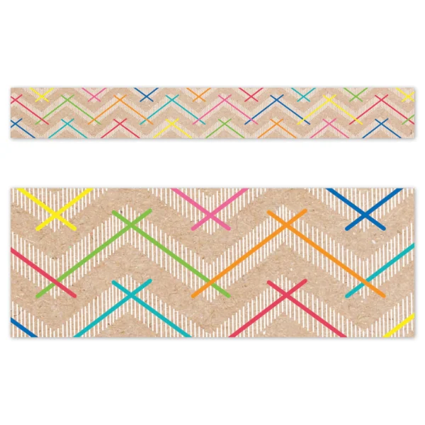 Krafty Pop Colorful Kraft Chevron EZ Border