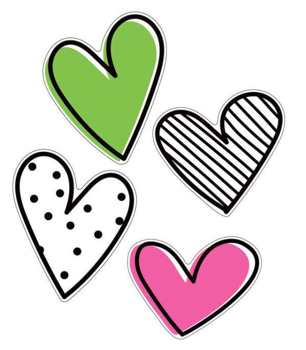 Jumbo Doodle Hearts Extra Large Cutouts