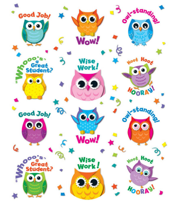 Colorful Owl Motivators Stickers