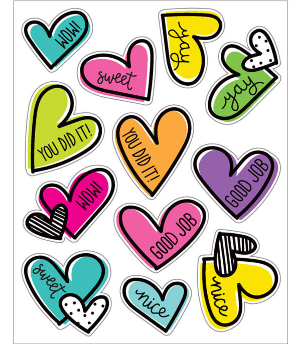 Doodle Hearts Motivational Stickers