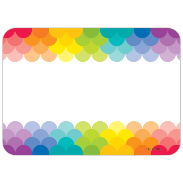 Painted Palette Rainbow Scallops Labels