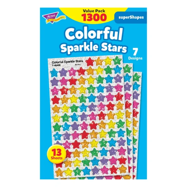 Colorful Sparkle Stars Stickers