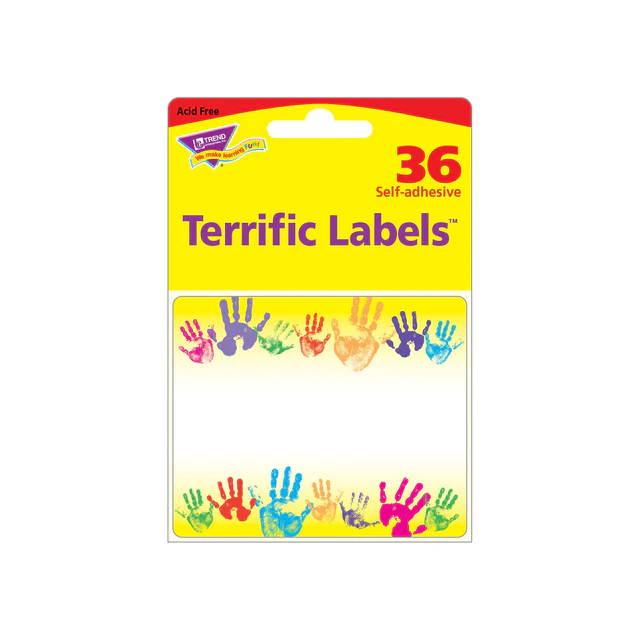 Rainbow Handprints Terrific Labels