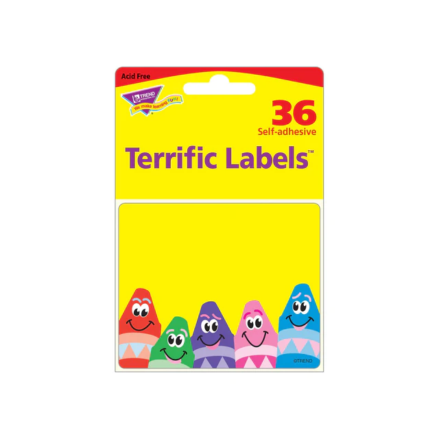 Colorful Crayons Terrific Labels