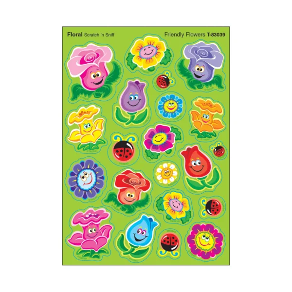 Friendly Flowers, Floral scent Scratch 'n Sniff Stinky Stickers