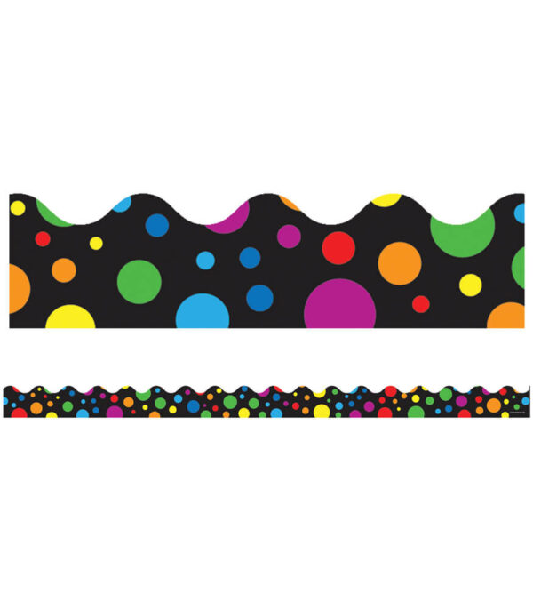 Big Rainbow Dots Scalloped Borders