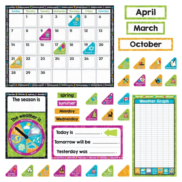 Color Harmony Calendar Bulletin Board Set