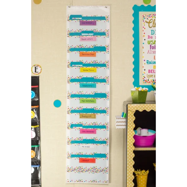 CONFETTI POCKET FILE STORAGE POCKET CHART