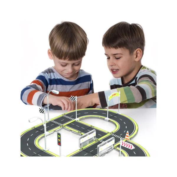 28pc RACE CAR TRACK TRAFFIC SET PRINTED TILES